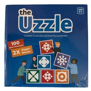 The Uzzle Board Game 100 New Challenges 2X Bigger Blocks Ages 4+ New Sealed